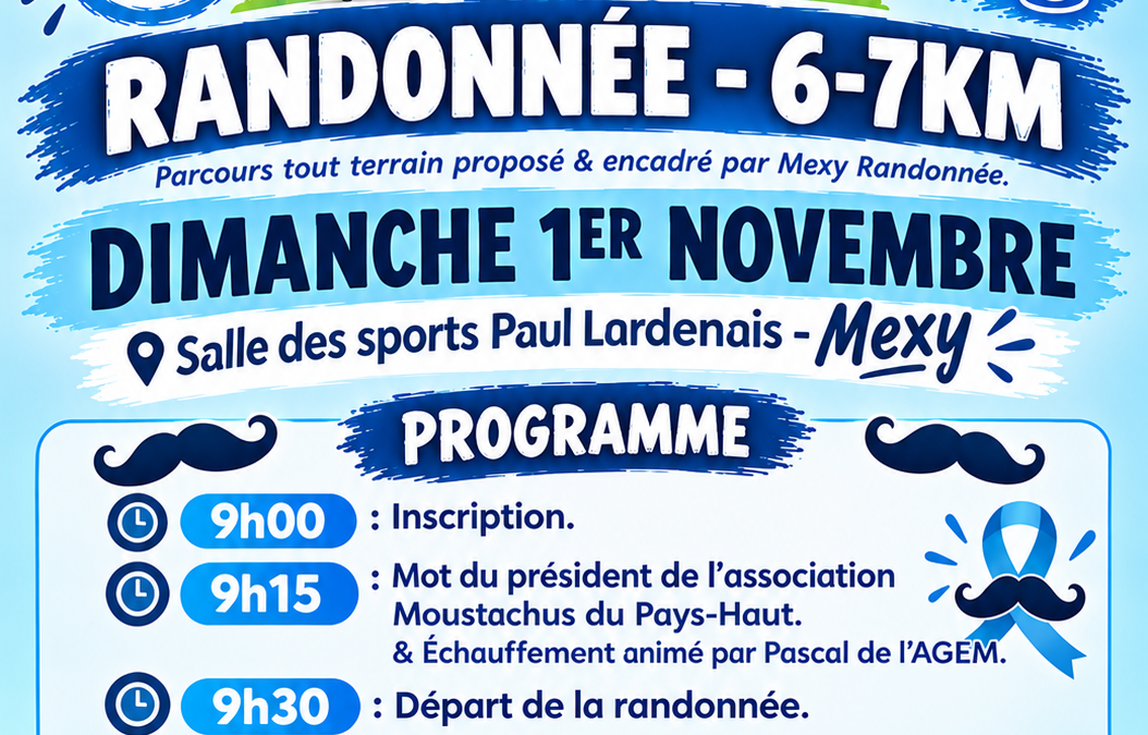 [Dimanche 1er novembre 2026] Novembre bleu – Randonnée.