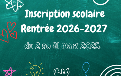 Inscription scolaire – Rentrée septembre 2026.