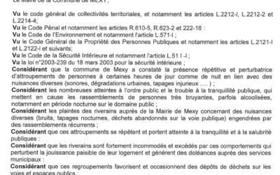 [du 22 juin au 30 septembre 2026] Arrêté municipal – Interdiction de rassemblement portant atteinte à l&rsquo;ordre public.