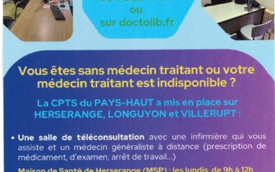 [CPTS du Pays Haut] Mise en place d&rsquo;une salle de téléconsultation avec un médecin.